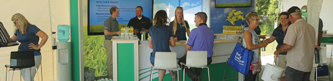 People at Tradeshow Booth